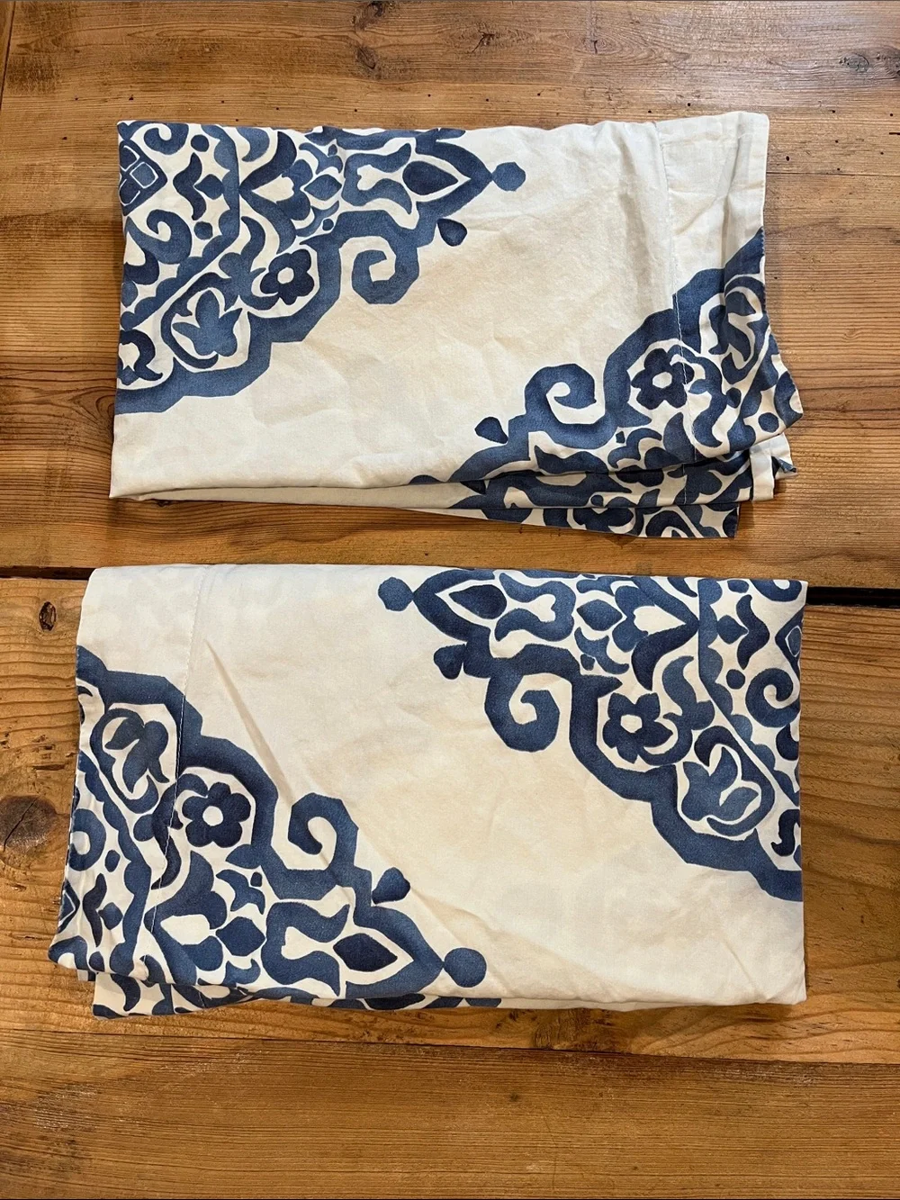 Set/3 POTTERY BARN *Full/Queen* Duvet Cover & 2 Shams Organic Asher Medallion